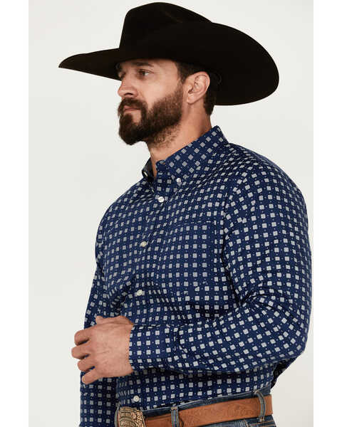 Image #2 - Cody James Men's Rough Road Geo Print Long Sleeve Button-Down Stretch Western Shirt, Navy, hi-res