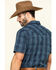 Image #5 - Cody James Men's Paisley Check Plaid Short Sleeve Western Shirt , Blue, hi-res