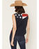 Image #4 - Shyanne Women's Americana Print Bubba Sleeveless Snap Western Shirt, Red, hi-res