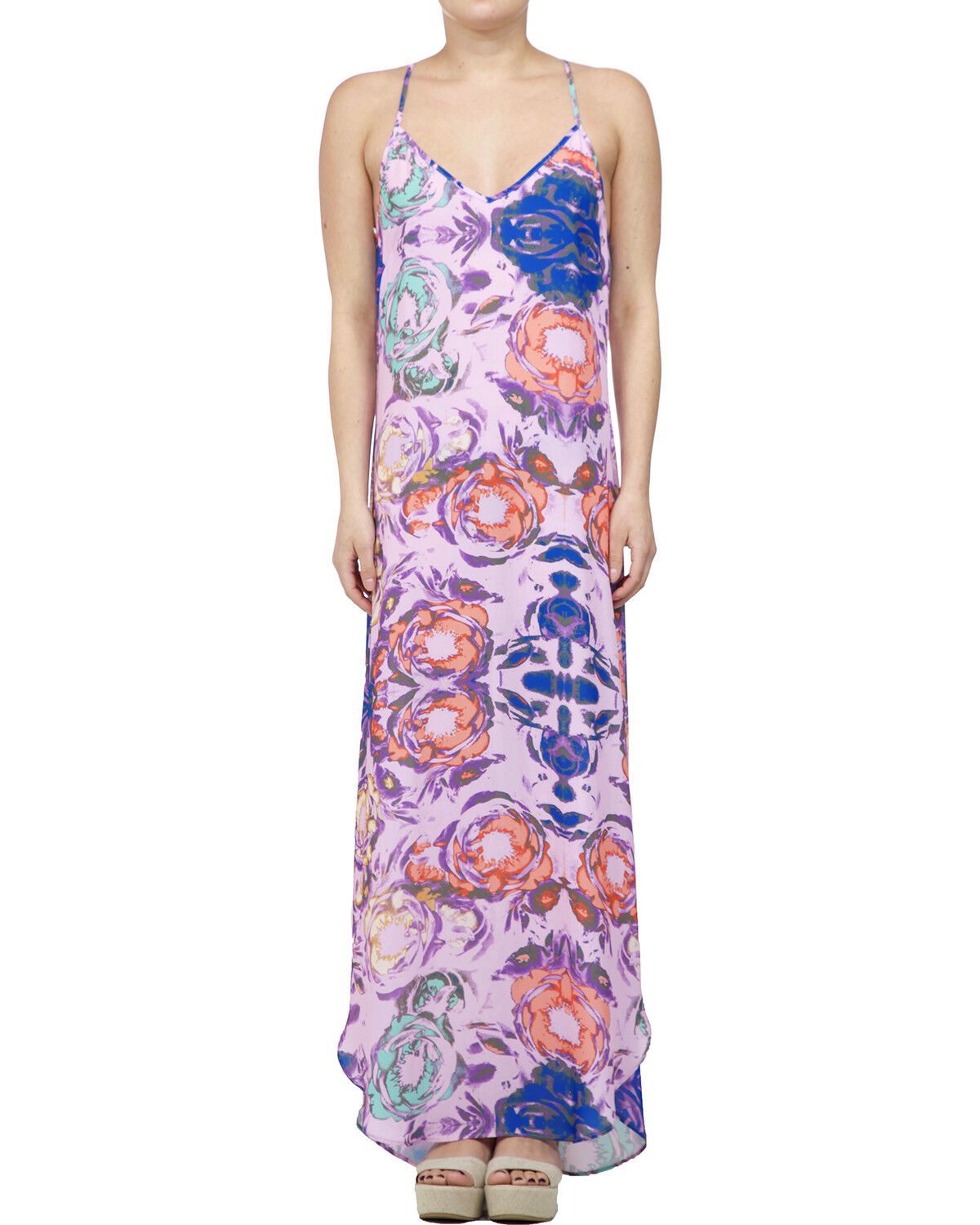 Image #1 - Glam Women's Sleeveless Floral Maxi Dress, Multi, hi-res