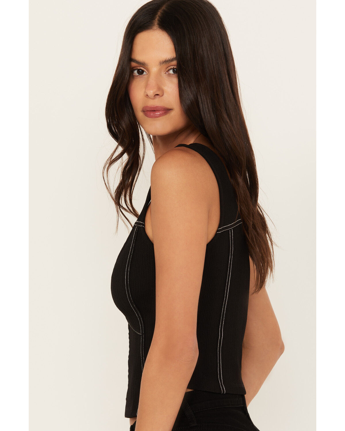 Image #2 - Shyanne Women's Corset Tank, Black, hi-res
