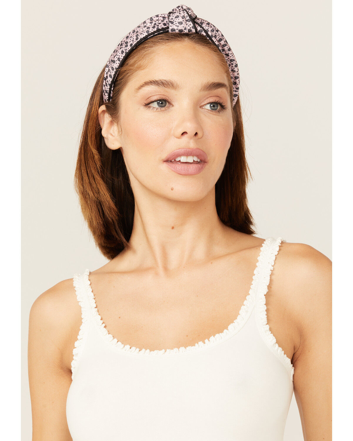 Image #1 - Understated Leather Women's Knotted Paisley Print Headband, Pink, hi-res