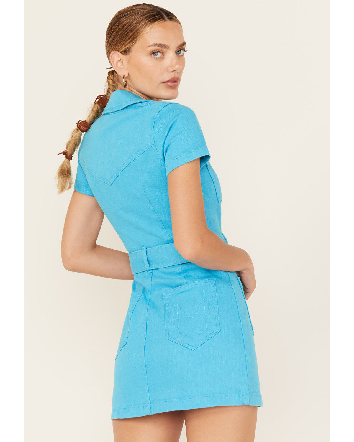 Image #4 - Show Me Your Mumu Women's Belted Mini Dress, Blue, hi-res