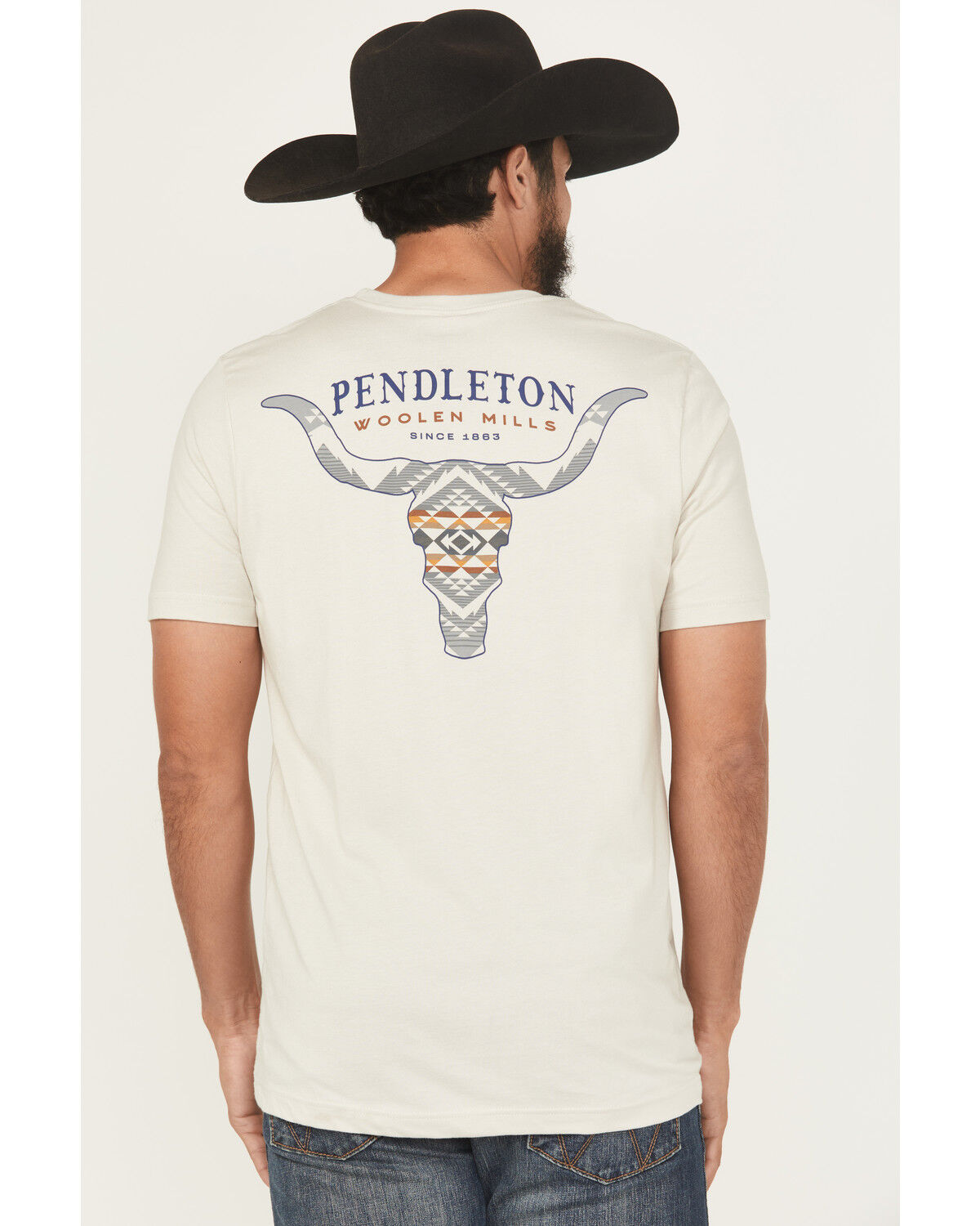 Image #1 - Pendleton Men's Cascadia Skull Short Sleeve Graphic T-Shirt, Off White, hi-res