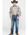 Roper Men's Brown Large Plaid Long Sleeve Western Shirt , Brown, hi-res