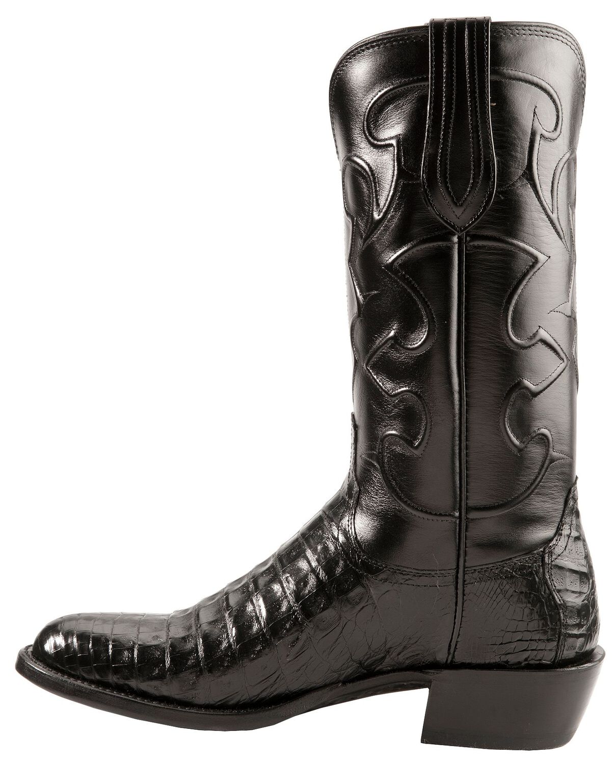 Image #3 - Lucchese Handmade 1883 Exotic Crocodile Belly Cowboy Boots - Round Toe, Black, hi-res