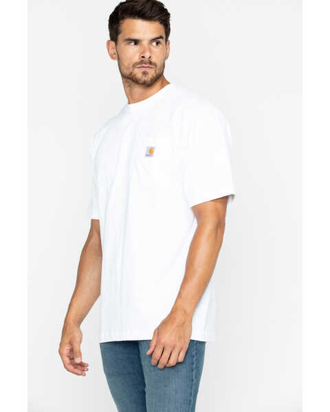 Image #4 - Carhartt Men's Loose Fit Heavyweight Logo Pocket Work T-Shirt, White, hi-res