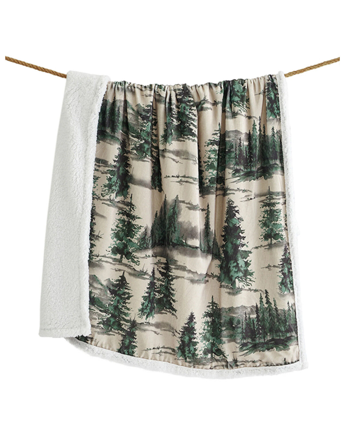 Image #2 - HiEnd Accents Joshua Campfire Sherpa Throw, White, hi-res