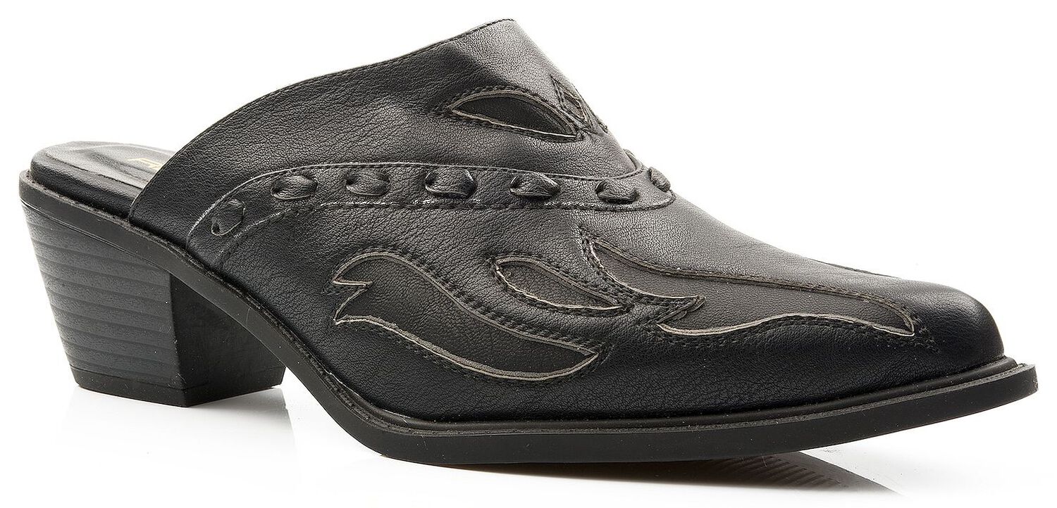 Image #1 - Roper Women's Fashion Mules - Round Toe, Black, hi-res
