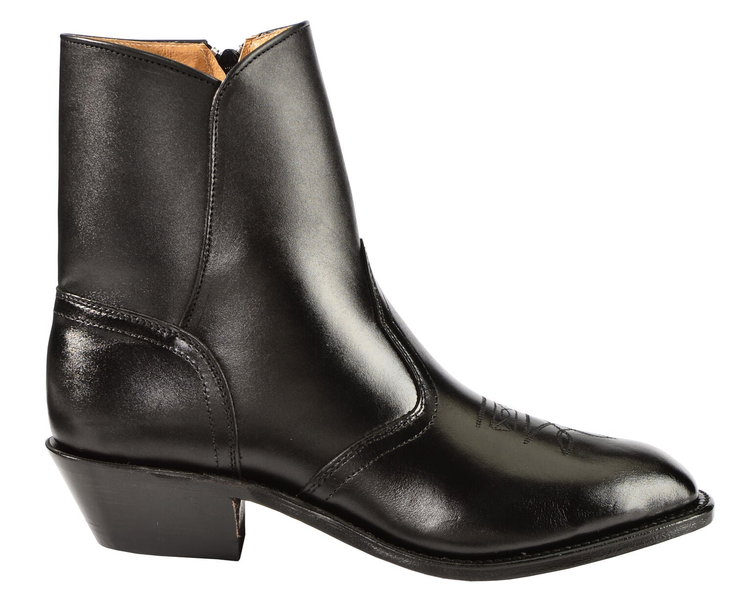 Image #2 - Boulet Men's Side Zip Ankle Boots - Square Toe, Black, hi-res