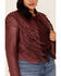 Liberty Wear Women's Burgundy Fringe Sheep Napa Jacket - Plus , Burgundy, hi-res