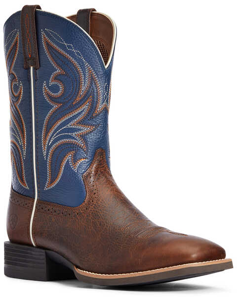 Ariat Men's Sport Knockout Western Performance Boots - Broad Square Toe, Dark Brown, hi-res