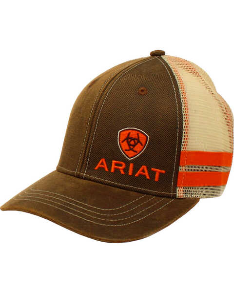 Image #1 - Ariat Men's Side Striped Ball Cap , Brown, hi-res