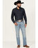 Image #1 - Wrangler Retro Men's Light Wash Flintlock Slim Bootcut Stretch Denim Jeans , Light Wash, hi-res