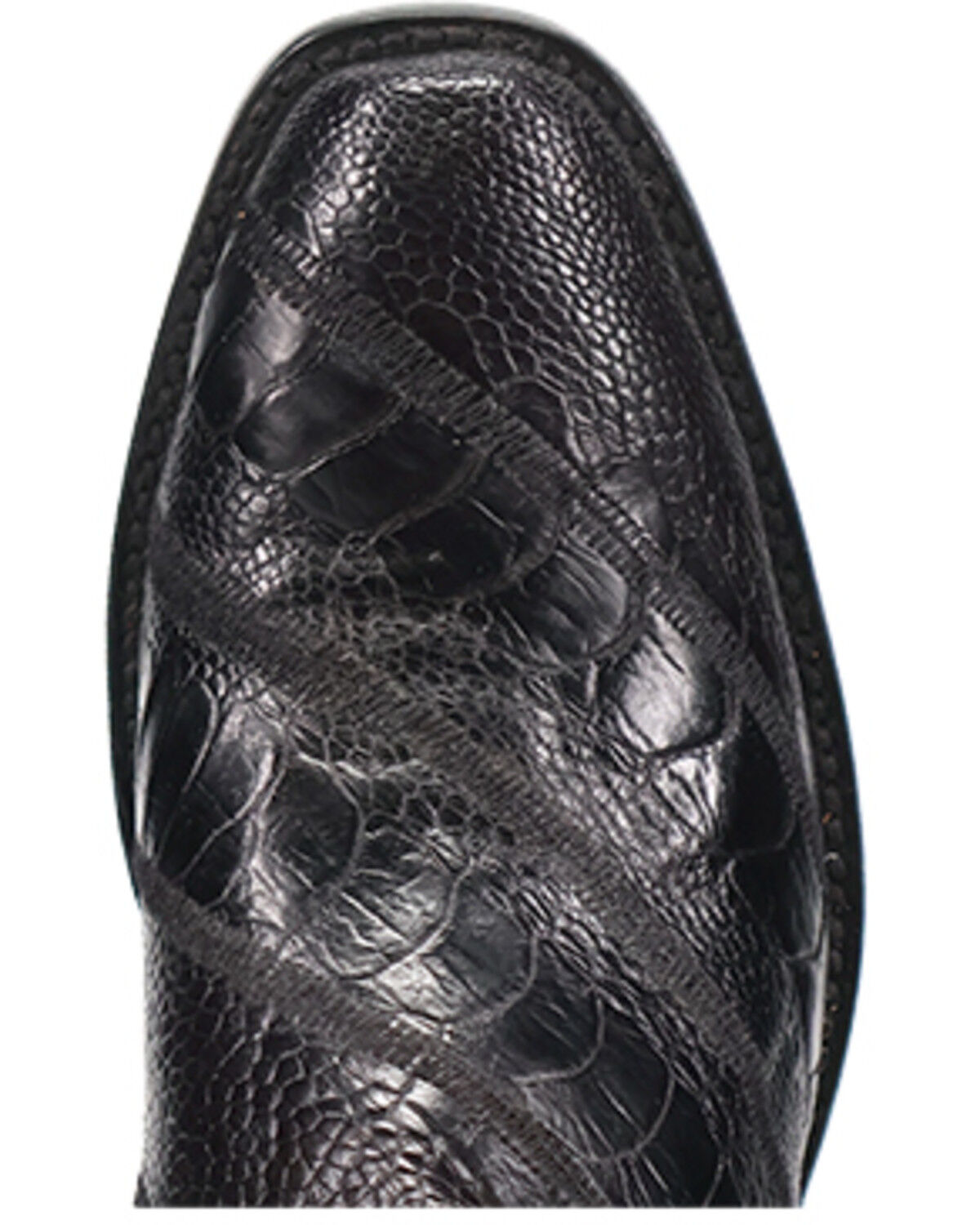 Image #6 - Dan Post Men's Exotic Ostrich Leg Western Boots - Square Toe, Black, hi-res