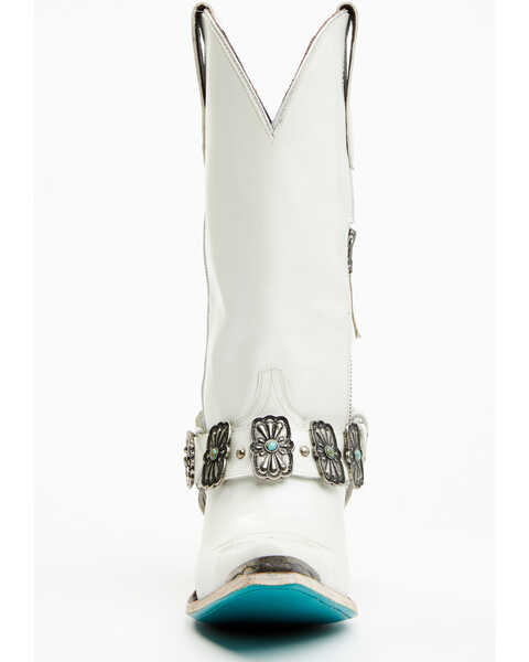 Image #4 - Boot Barn X Lane Women's Exclusive The New Mrs. Satin Pearl Western Bridal Boots - Snip Toe, White, hi-res