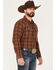 Image #2 - Blue Ranchwear Men's Plaid Print Snap Western Flannel Work Shirt , Red, hi-res