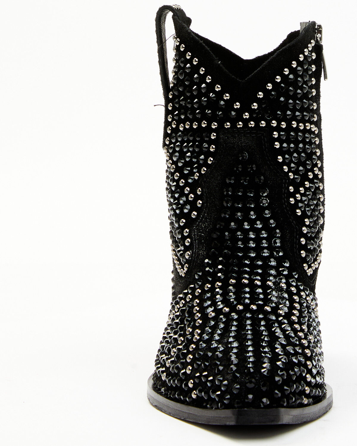 Image #4 - Italian Cowboy Women's Astra Studded Fashion Booties - Snip Toe, Black, hi-res