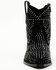 Image #4 - Italian Cowboy Women's Astra Studded Fashion Booties - Snip Toe, Black, hi-res