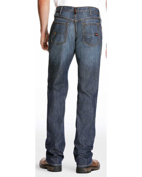 Ariat Men's FR M4 Inherent Basic Low Rise Bootcut Jeans, Dark Blue, hi-res