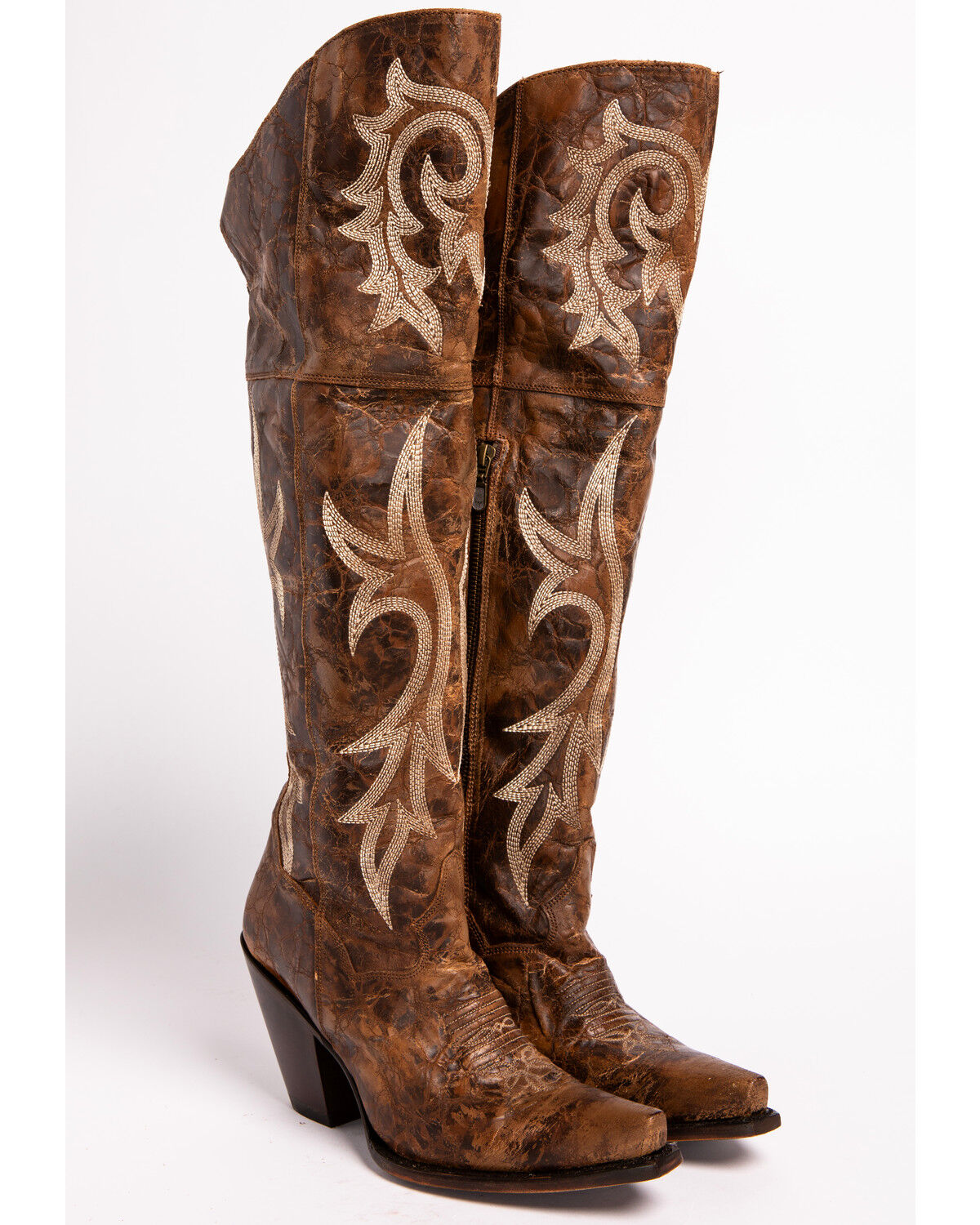 Image #4 - Dan Post Women's Jilted Knee Boots - Snip Toe, Chestnut, hi-res