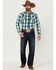 Image #2 - Cody James Men's Mineral Large Plaid Long Sleeve Snap Western Shirt  , Blue, hi-res