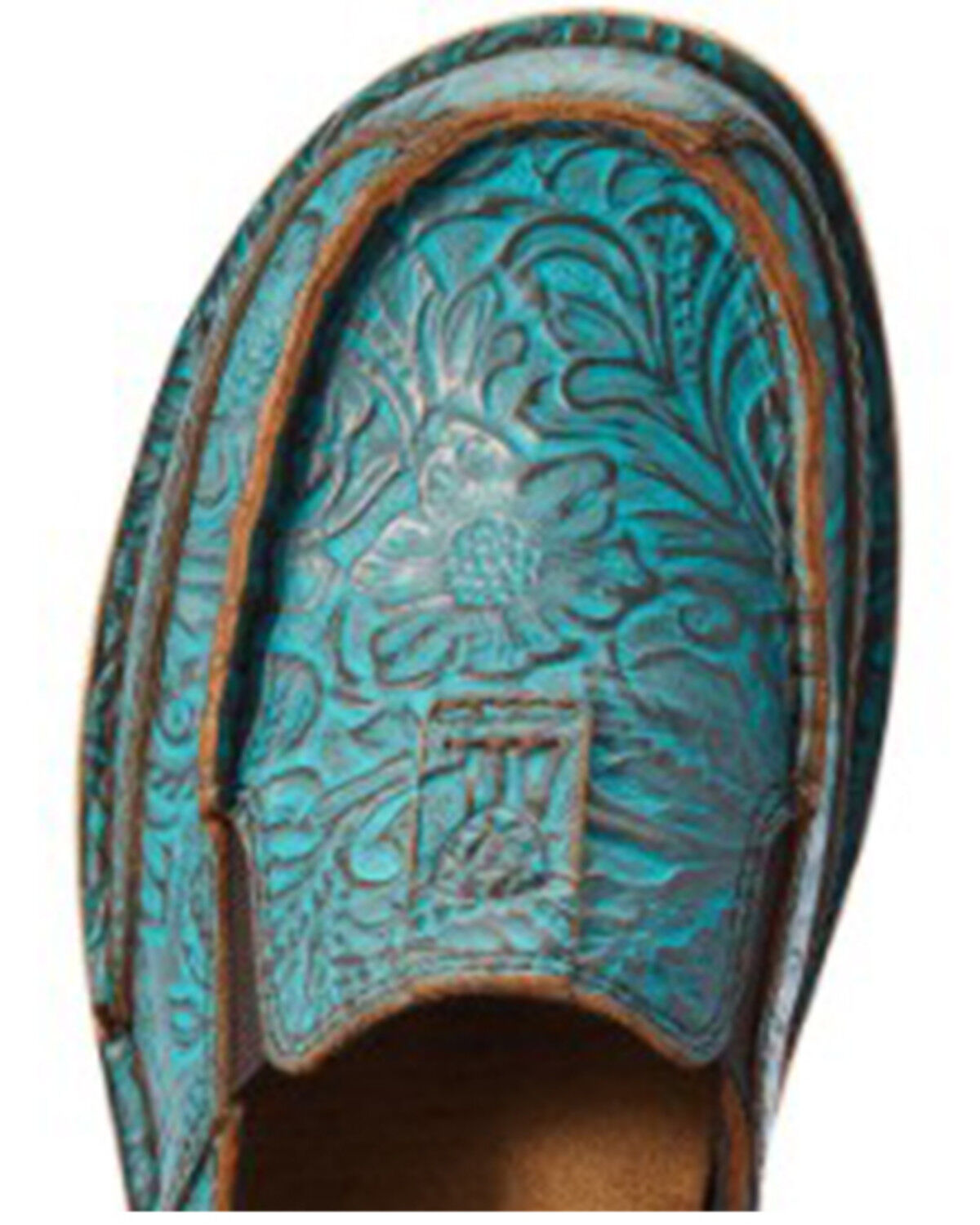 Image #4 - Ariat Women's Brushed Floral Emboss Casual Slip-On Cruiser - Moc Toe, Blue, hi-res