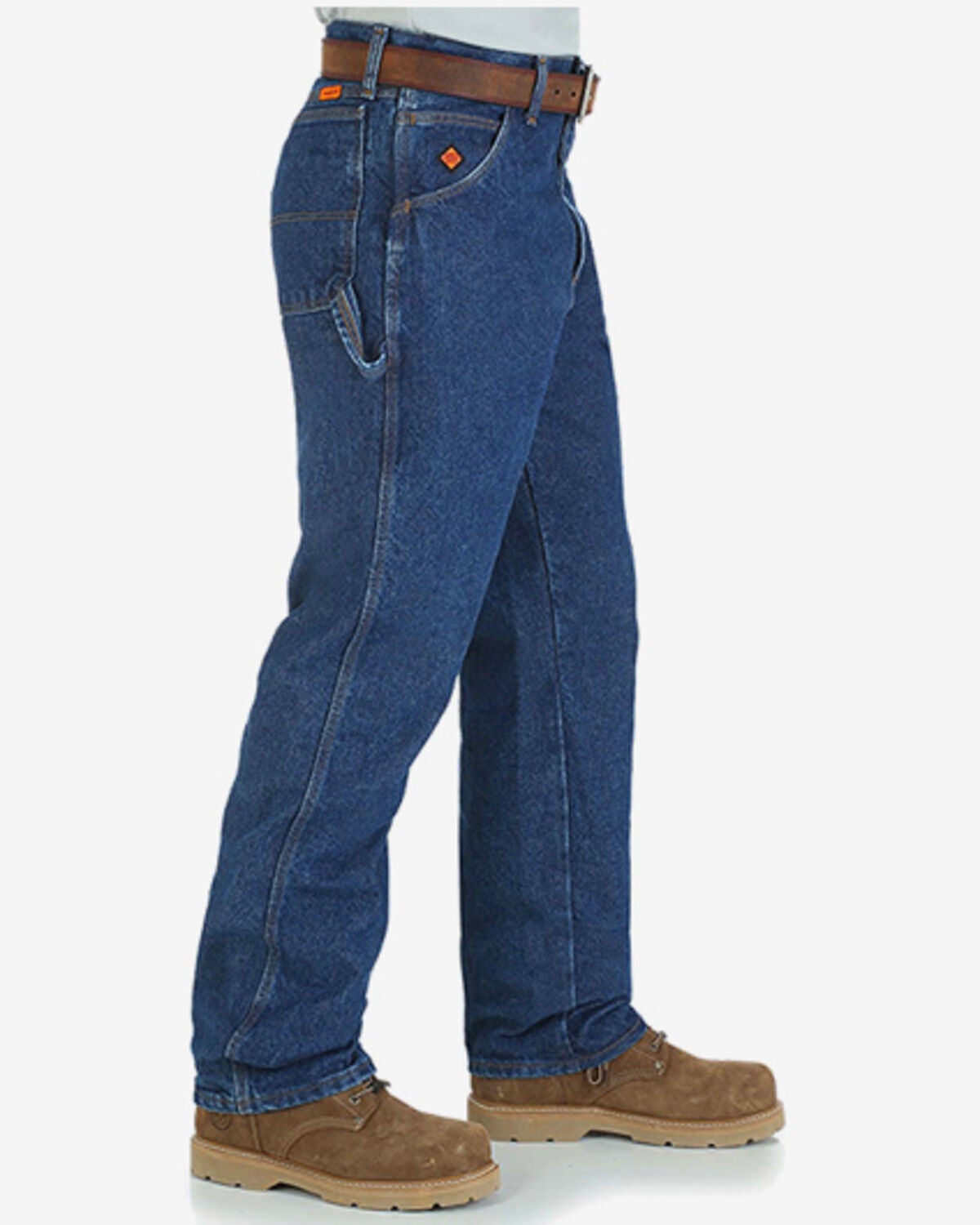 Image #2 - Wrangler Men's FR Medium Wash Denim Carpenter Jeans, Indigo, hi-res
