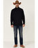 Image #2 - Stetson Men's Bonded 1/4 Button Front Knit Pullover , Blue, hi-res