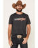 Image #1 - Wrangler Men's Charcoal Flag Logo Graphic T-Shirt , Charcoal, hi-res