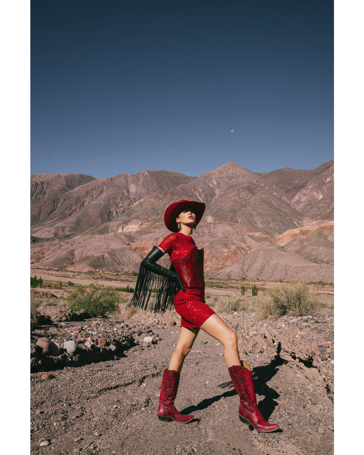 Image #1 - Band of the Free Women's Disco Diva Sequin Skirt, Red, hi-res