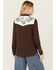 Image #4 - Stetson Women's Embroidered Yoke Long Sleeve Snap Western Shirt , Brown, hi-res