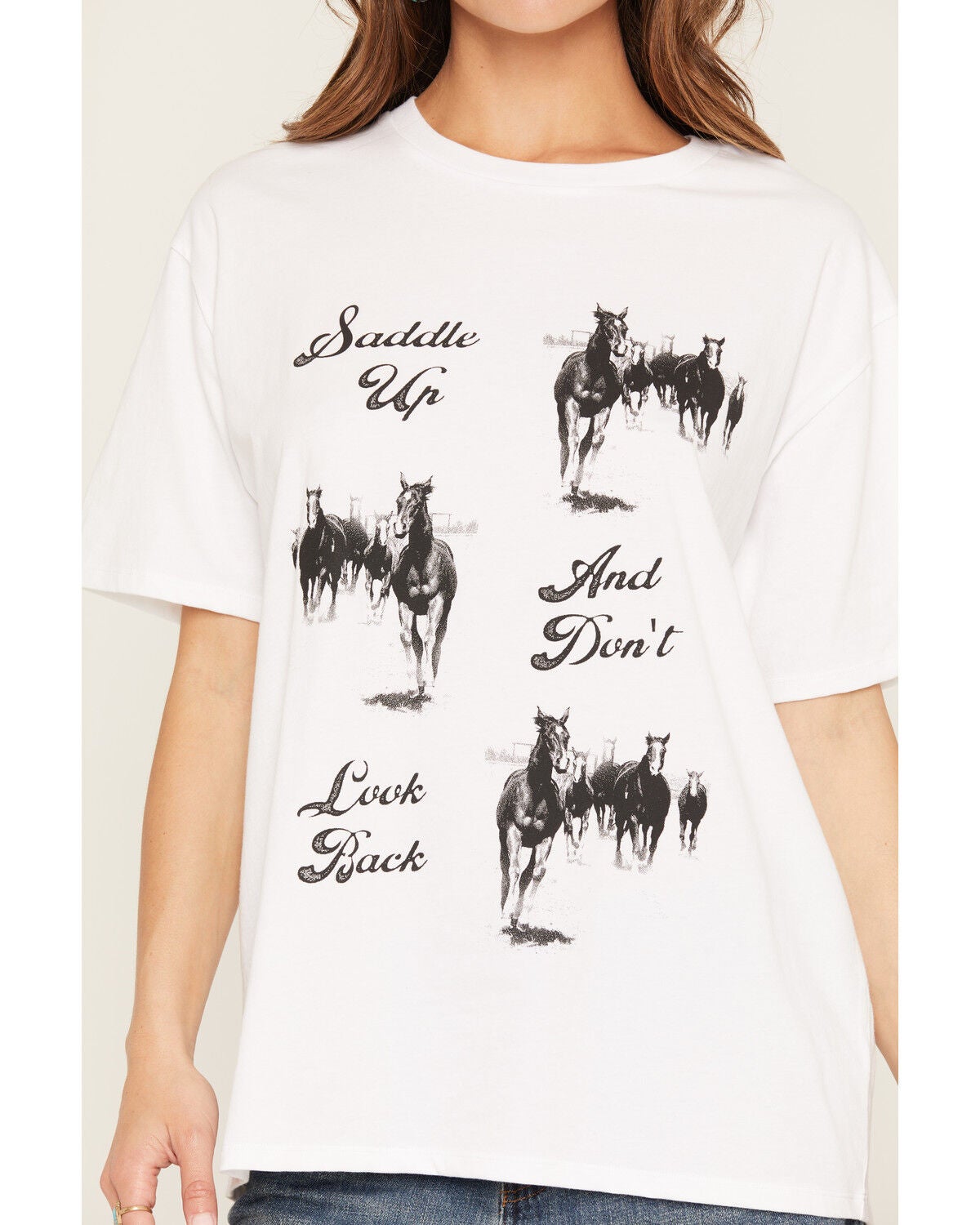Image #3 - White Crow Women's Saddle Up Short Sleeve Graphic Tee, White, hi-res