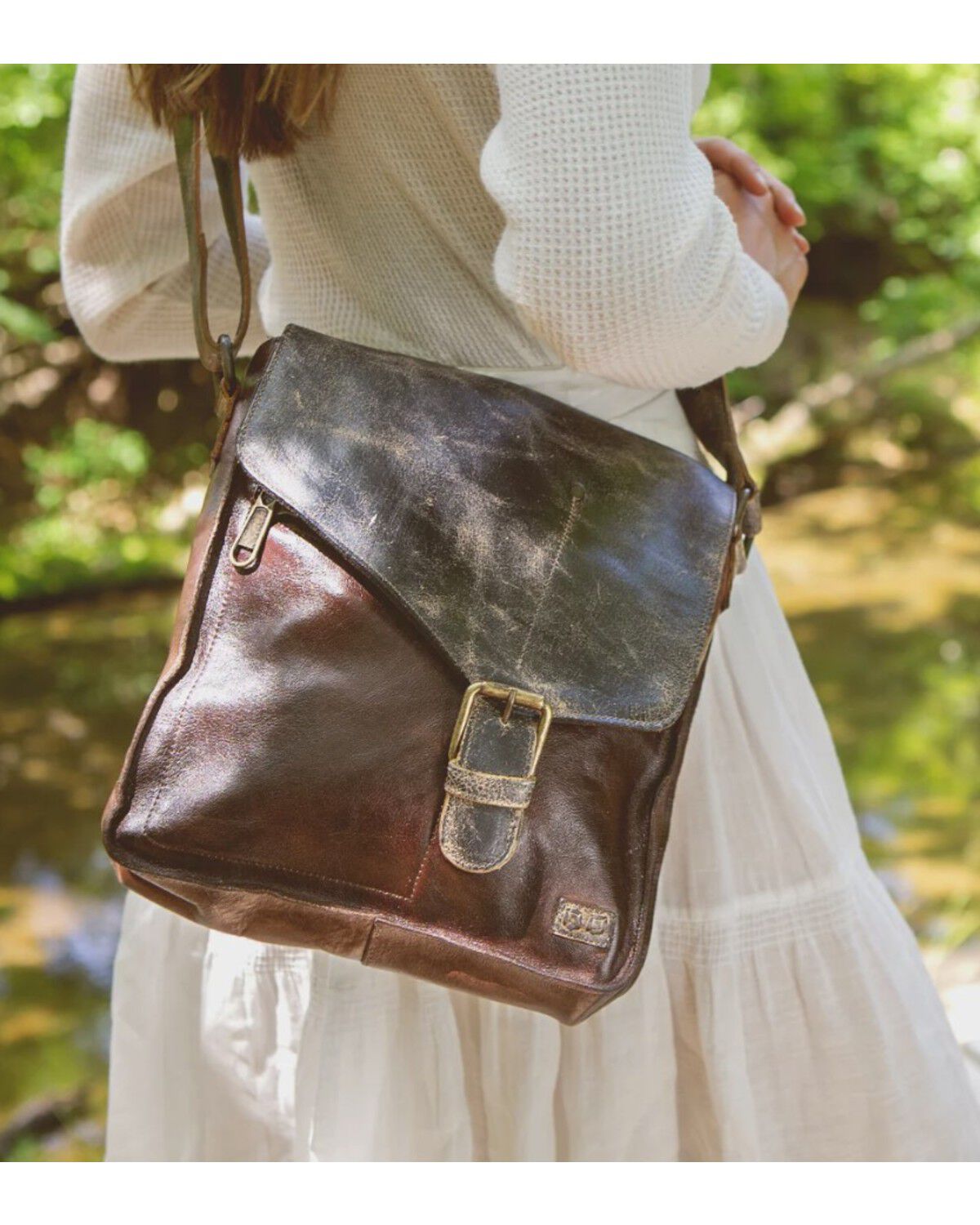 Image #3 - Bed Stu Women's Venice Beach Crossbody Bag, Black/brown, hi-res