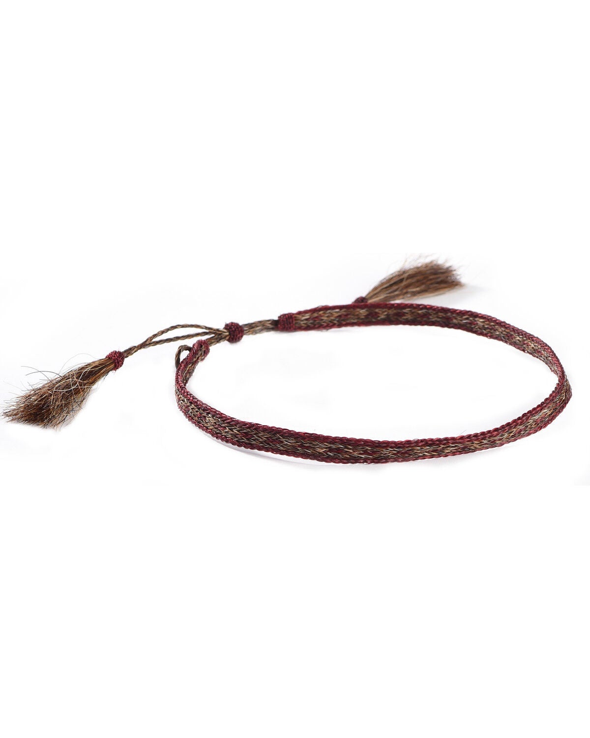 Colorado Horsehair Double Tassel Horsehair Braid Hatband, No Color, hi-res
