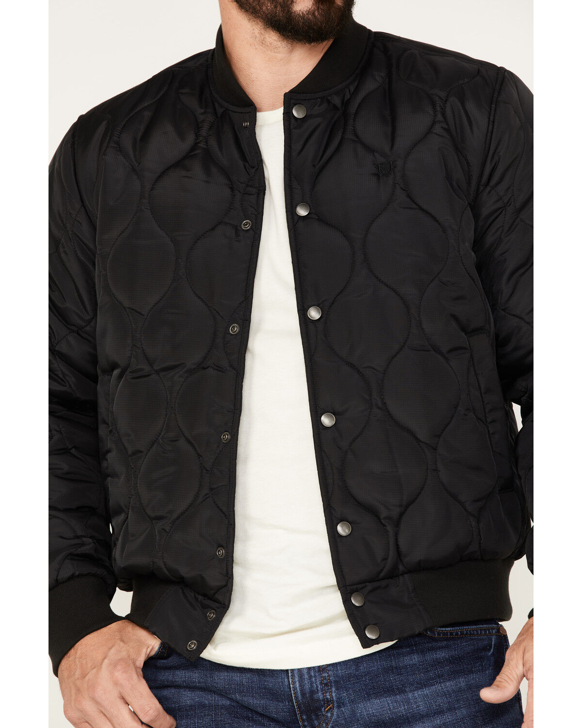 Image #3 - Brixton Men's Dillinger Quilted Bomber Jacket, Black, hi-res