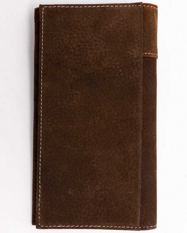 Cody James Men's Boot Stitch Long Horn Leather Checkbook Wallet , Tan, hi-res
