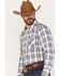 Image #2 - Ely Walker Men's Plaid Print Long Sleeve Pearl Snap Western Shirt , Blue, hi-res