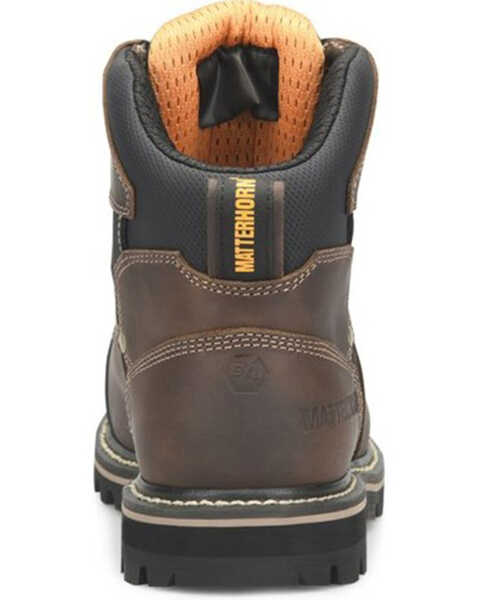 Image #4 - Double H Men's Matterhorn 6" I-Beam Int. Met Guard Waterproof Work Boots - Composite Toe, Brown, hi-res