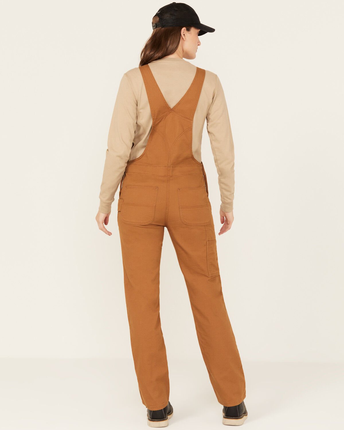 Image #4 - Carhartt Women's Loose Fit Canvas Bib Overalls, Brown, hi-res