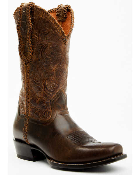 Moonshine Spirit Men's Pancho Tooled Western Boots - Square Toe, Brown, hi-res