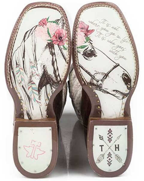 Image #2 - Tin Haul Women's Rosealiscious Western Boots - Broad Square Toe, Brown, hi-res