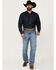 Image #1 - Cinch Men's Black Label Medium Wash Loose Tapered Rigid Denim Jeans, Blue, hi-res