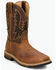 Image #1 - Justin Men's 11" Bolt Waterproof Pull-On Work Boots - Composite Toe, Brown, hi-res