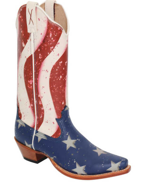 Twisted X Women's Steppin' Out Western Boots - Snip Toe, Red/white/blue, hi-res
