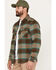 Image #2 - Brixton Men's Bowery Plaid Print Long Sleeve Button-Down Flannel Shirt, Olive, hi-res