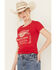 Image #2 - Brew City Beer Gear Women's Budweiser Short Sleeve Graphic Tee, Red, hi-res