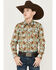 Image #1 - Cody James Boys' Paisley Print Long Sleeve Shirt, Turquoise, hi-res