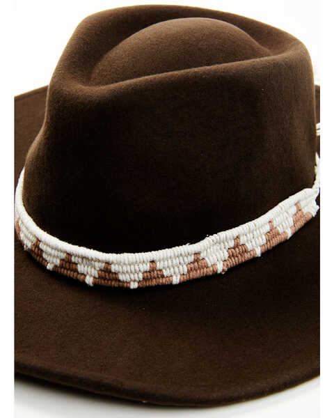 Image #2 - Nikki Beach Women's Telluride Felt Western Fashion Hat, Brown, hi-res