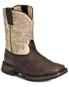 Durango Boys' Brown Lil' Rebel Cowboy Boots - Square Toe, Brown, hi-res